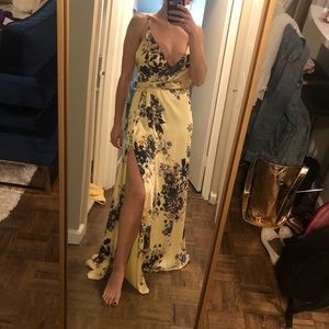 Jill Stuart yellow floral gown